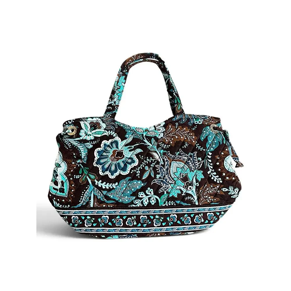 Vintage Vera Bradley Java Blue Quilted Shoulder Bag Tote